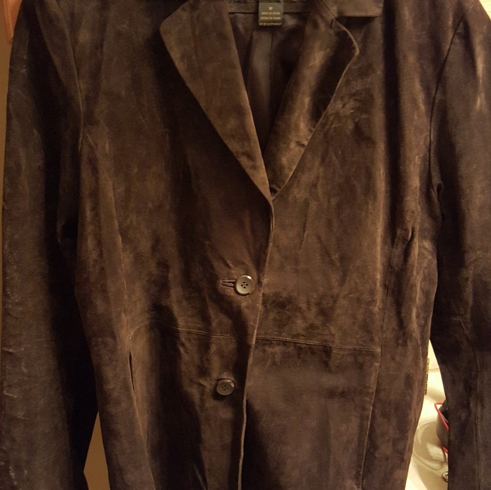 Suede chocolate brown blazer
